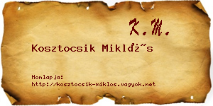 Kosztocsik Miklós névjegykártya